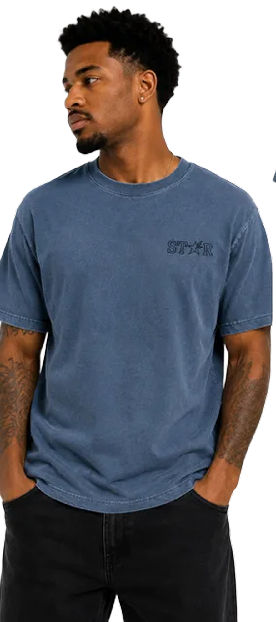 Washed Denim Blue Logo T-Shirt