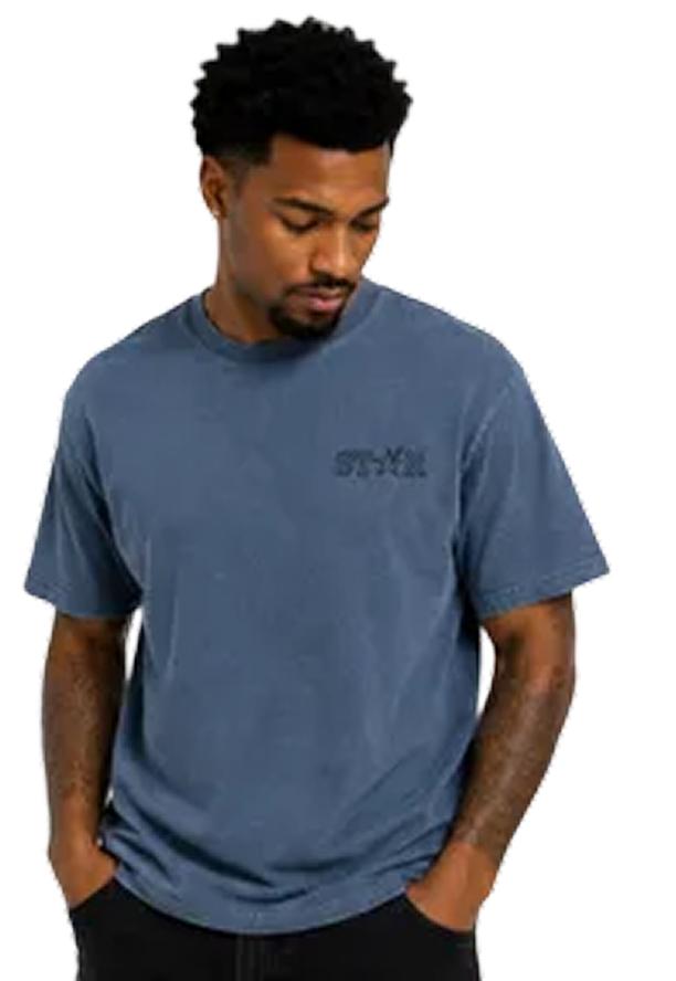 Washed Denim Blue Logo T-Shirt