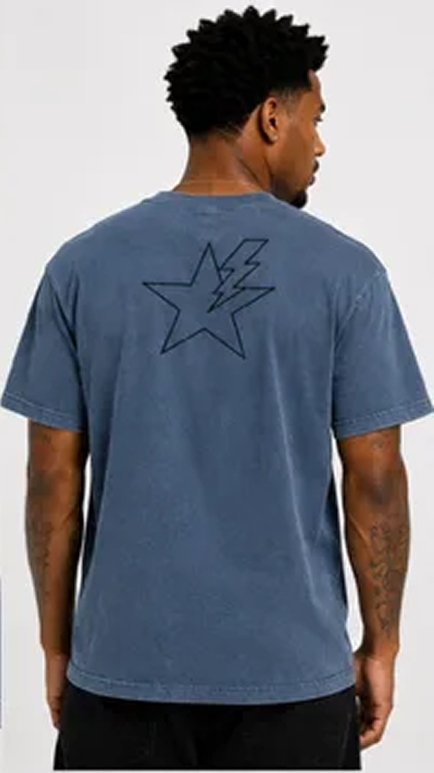Washed Denim Blue Logo T-Shirt